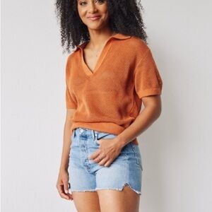 Able Rust Orange Knit Polo